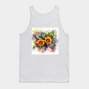 Glowing yellow daisies on white Tank Top
